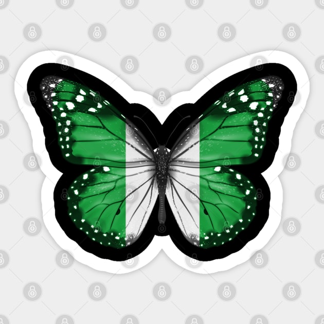 Nigerian Flag  Butterfly - Gift for Nigerian From Nigeria Sticker by Country Flags